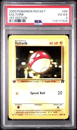 2000 POKEMON ROCKET 1ST ED #69 VOLTORB PSA 4 - Image 1