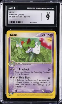 2003 POKEMON EX SANDSTORM #40/100 KIRLIA CGC 9 - Image 1