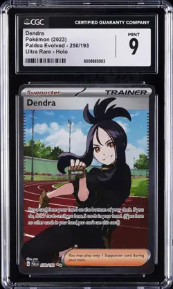 2023 POKEMON PALDEA EVOLVED, ULTRA RARE - HOLO #250/193 DENDRA CGC 9 - Image 1