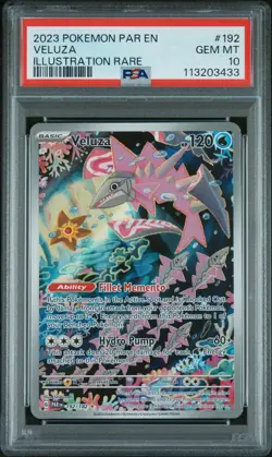 2023 POKEMON PAR EN-PARADOX RIFT ILLUSTRATION RARE #192 VELUZA PSA 10 - Image 1