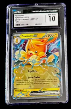 CGC 10 Pawmot EX Obsidian Flames Double Rare 073/197 2023 Pokemon OBF Graded - Image 1