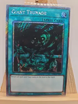 Yu-Gi-Oh Giant Trunade 1st Edition Platinum Secret Rare RA03-EN097 Near Mint... - Image 1