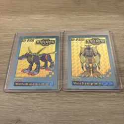 Digimon Card Lot/2001 Digimon TCG ID#90 WarGreymon Holo Metalgarurumon Holo - Image 2