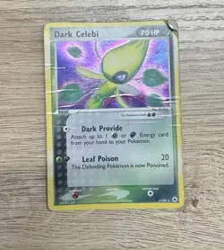 Dark Celebi 4/101 Holo EX Hidden Legends Pokemon Card 2004 Vintage POORCONDITION - Image 1