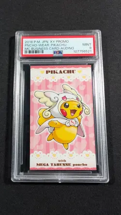 Pokemon Japanese Mega Audino Poncho Pikachu PSA 9 MINT Business Card - Image 1