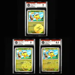 CCG Mint 9/ NearMint 8.5 Nintendo Pokemon TCG card 3pcs- Pikachu - Image 1
