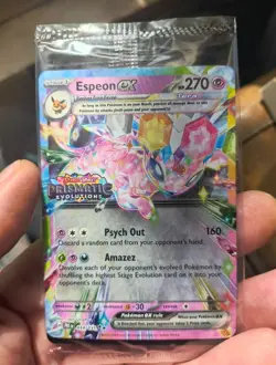 Pokemon TCG Espeon EX 034/131 STAMPED PROMO Card Prismatic Evolutions SEALED - Image 1