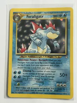 Pokemon TCG Feraligatr Neo Genesis Holo Unlimited Rare Card 4/111 NM Condition - Image 1
