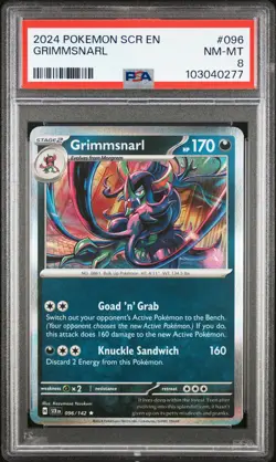 2024 POKEMON SCR EN-STELLAR CROWN #096 GRIMMSNARL PSA 8 - Image 1
