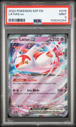 2024 POKEMON SSP EN-SURGING SPARKS #076 LATIAS EX PSA 9 - Image 1