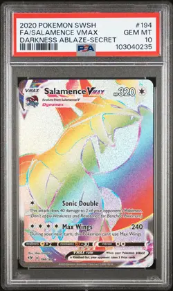 2020 POKEMON SWORD & SHIELD DARKNESS ABLAZE #194 FULL ART/SALAMENCE VMAX PSA 10 - Image 1
