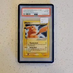 SWIRL 2006 Pokemon Ex Holon Phantoms Pikachu Gold Star #104 PSA 6 - Image 1