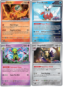 Pokemon Paradox Rift Stamped Pre-Release 057 058 059 060 Promo Set Holo SVP - Image 1