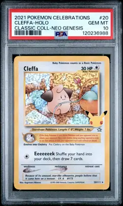 2021 POKEMON CELEBRATIONS CLASSIC COLL #20 CLEFFA-HOLO PSA 10 - Image 1