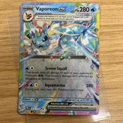 Pokemon Card TCG Vaporeon EX Prismatic Evolutions 023/131 NM/M Condition - Image 1