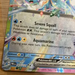 Pokemon Card TCG Vaporeon EX Prismatic Evolutions 023/131 NM/M Condition - Image 2