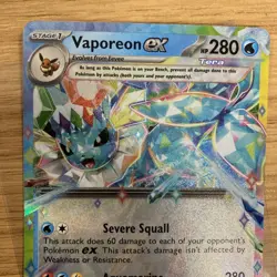 Pokemon Card TCG Vaporeon EX Prismatic Evolutions 023/131 NM/M Condition - Image 3