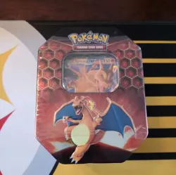 Pokemon TCG Hidden Fates Charizard GX Tin Trading Card Game Set New Sealed Unit! - Image 1