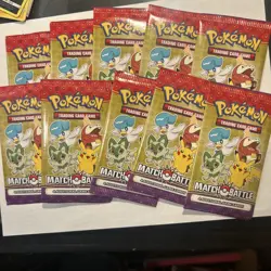 10x McDonalds 2023 Pokemon Match Battle Promo Sealed Booster Card Packs - Image 1
