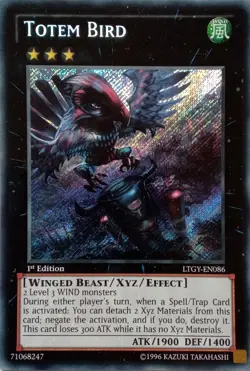 LTGY-EN086 TOTEM BIRD SECRET RARE 1ST EDITION YuGiOh CARD - Image 1