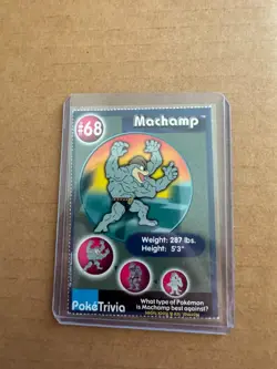 1999 Burger King PokeTrivia Trading Card - Machamp #68 - Image 1