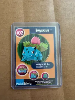 1999 Pokemon Burger King Perforated Ivysaur #02 PokeTrivia Card - Image 1