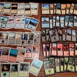 125+ OLDSCHOOL Basic Lands Collection Mostly different artworks MTG LP-HP Condit - Image 2