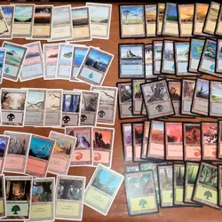125+ OLDSCHOOL Basic Lands Collection Mostly different artworks MTG LP-HP Condit - Image 3