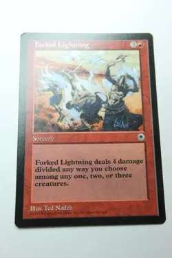 MTG Forked Lightning x1- -Portal-Lightly Played - Image 1