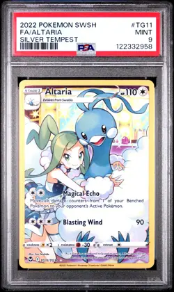 2022 POKEMON SWORD & SHIELD SILVER TEMPEST #TG11 FULL ART/ALTARIA PSA 9 - Image 1