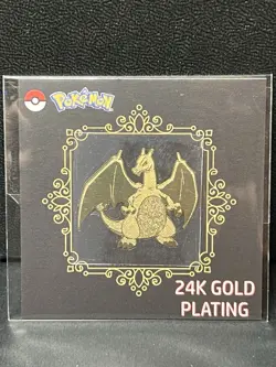 CHARIZARD 24k Gold Plated Pokemon Sticker - Image 1