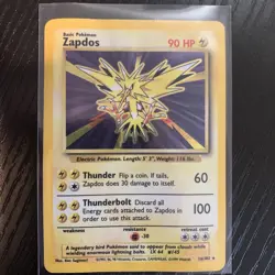 ZAPDOS UNLIMITED (Holo rare) - 16/102 Vintage Pokemon TCG Base set HP/DMG - Image 1