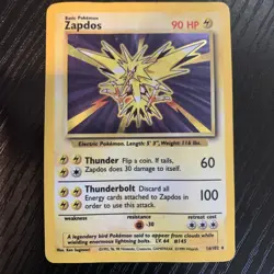 ZAPDOS UNLIMITED (Holo rare) - 16/102 Vintage Pokemon TCG Base set HP/DMG - Image 2