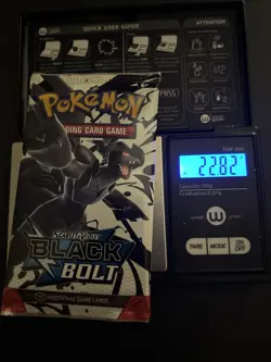 Lot Of 3 Heavy 22.80g+ Pokemon TCG SV Black Bolt Booster Pack Sealed! - Image 2