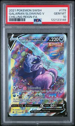 2021 POKEMON SWORD & SHIELD CHILLING REIGN FULL ART/GALARIAN SLOWKING V PSA 10 - Image 1