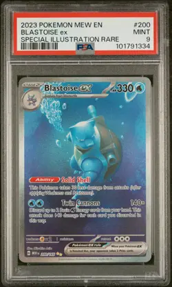 2023 POKEMON MEW EN-151 SPECIAL ILLUSTRATION RARE #200 BLASTOISE EX PSA 9 - Image 1