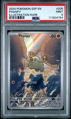 2024 POKEMON SSP EN-SURGING SPARKS ILLUSTRATION RARE #205 PHANPY PSA 9 - Image 1