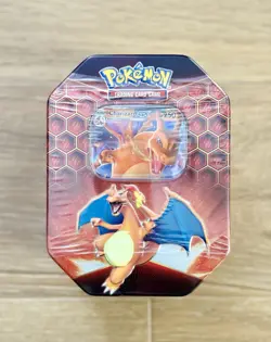 Pokemon TCG Hidden Fates Tin Charizard GX Factory Sealed - Image 1