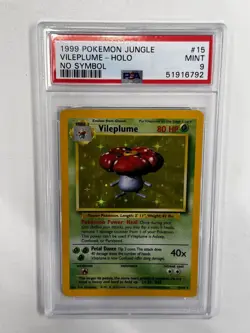 1999 Pokemon Jungle Vileplume #15 No Symbol Holo PSA 9 - Image 1