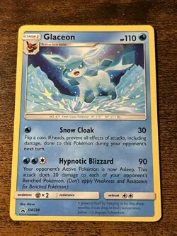 Glaceon SM238 Black Star Promo Non-Holo Pokemon Card - Image 1