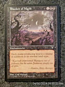 Blanket of Night Visions NM Black Uncommon MAGIC THE GATHERING CARD (DS3D1F6) - Image 1