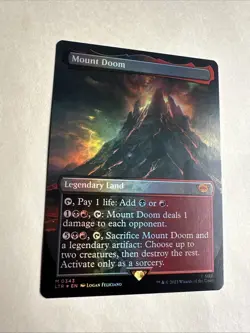 Magic MTG Mount Doom LTR 0343 Alternate Full Art Borderless Foil Rare - Image 2