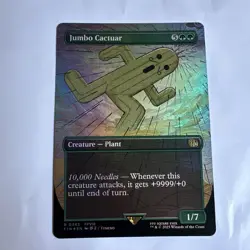 WOTC Universes Beyond: FINAL FANTASY Jumbo Cactuar (Borderless) (R) (Foil) NM - Image 1