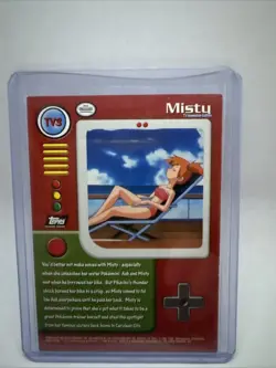TV3 Misty 1999 Topps Pokemon TV Animation Holo Foil Black Logo - Image 2
