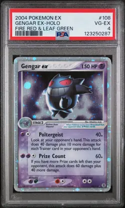 2004 POKEMON EX FIRE RED & LEAF GREEN #108 GENGAR EX-HOLO PSA 4 - Image 1