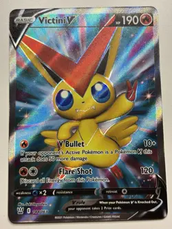 Pokemon TCG Victini V Sword & Shield Battle Styles 144/163 Holo Full Art NM - Image 1