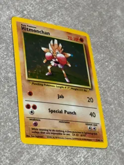 Pokemon TCG Hitmonchan Base Set Holo Card 7/102 Unlimited Rare - LP - Image 2