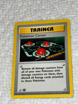1st Edition Shadowless Pokemon Center! Base Set Trainer 85/102 LP - Image 1