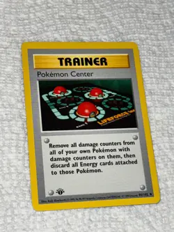 1st Edition Shadowless Pokemon Center! Base Set Trainer 85/102 LP - Image 2