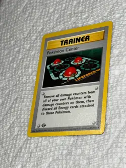 1st Edition Shadowless Pokemon Center! Base Set Trainer 85/102 LP - Image 3